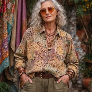 Vtg Whistles Silk Paisley Blouse Womens PM Multicolor Pocket Silky Art Button Up